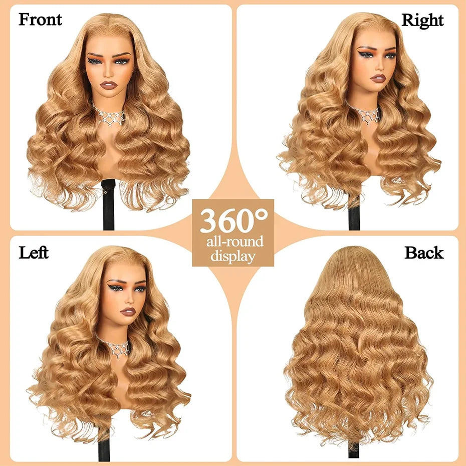 Ash Blonde Body Wave Lace Frontal Wig Human Hair