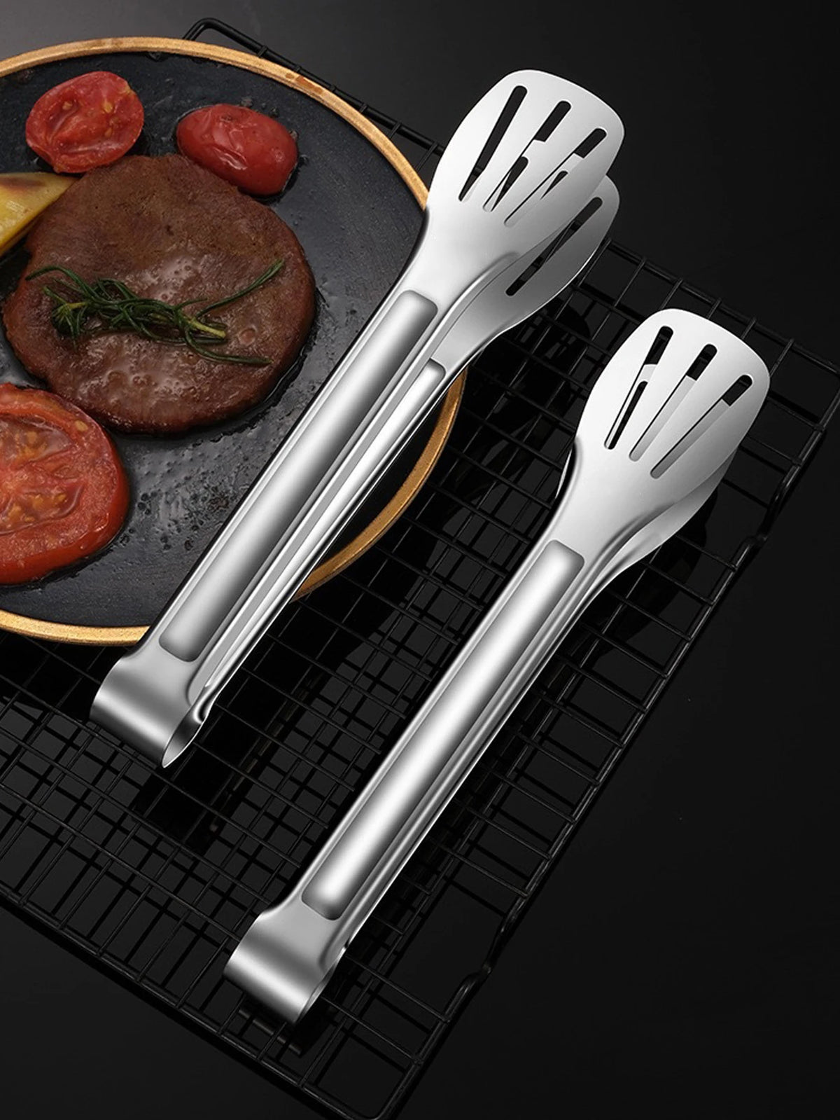Stainless Steel BBQ Tongs for Cooking and Serving
