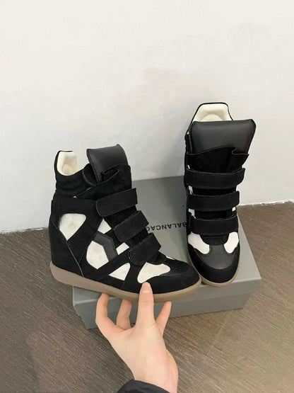Women's Genuine Leather Ankle Boots with Hidden Heel