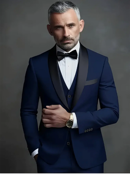 Slim Fit Black Tuxedo Suit Set for Men