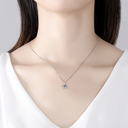 Moissanite Pendant Necklace 925 Sterling Silver Women