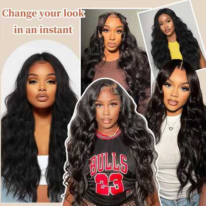 42 Inch 250% Density Body Wave Lace Front Wig Black