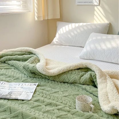 Soft Woolen Blanket, 100% Polyester, Striped Design