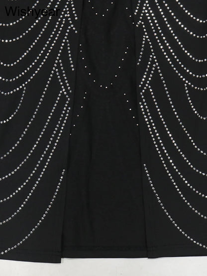 Luxury Brown Rhinestone Evening Gown for Women