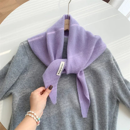 Wool Triangle Scarf for Women - Multi-functional Knitted Scarf