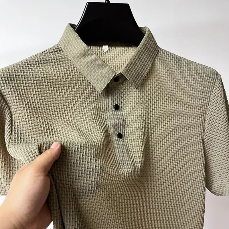 Men's Casual Short Sleeve Solid Color Polo Shirt