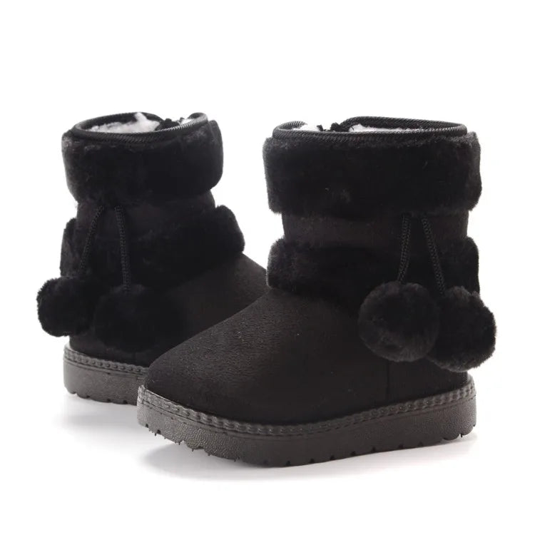 Girls Winter Snow Boots Thick Warm Rubber Microfiber