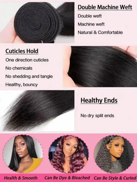 Straight Brazilian Virgin Hair Bundles 40 42 Inch