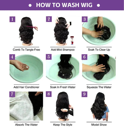 250% Body Wave Human Hair Wig 13x4 13x6 Lace Frontal