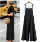 Women’s Cotton Linen Wide Leg Jumpsuit 5XL