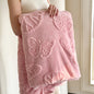 Coral Fleece Autumn Blanket with 3D Butterflies