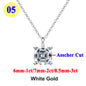 Moissanite Pendant Necklace 18K Gold Plated Women