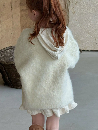 Hooded Knitted Lace Dress for Girls