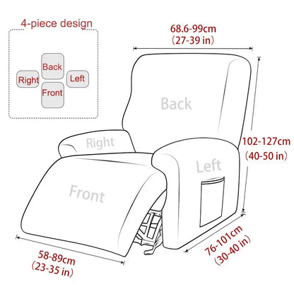 Soft Polyester Recliner Sofa Cover Solid Color