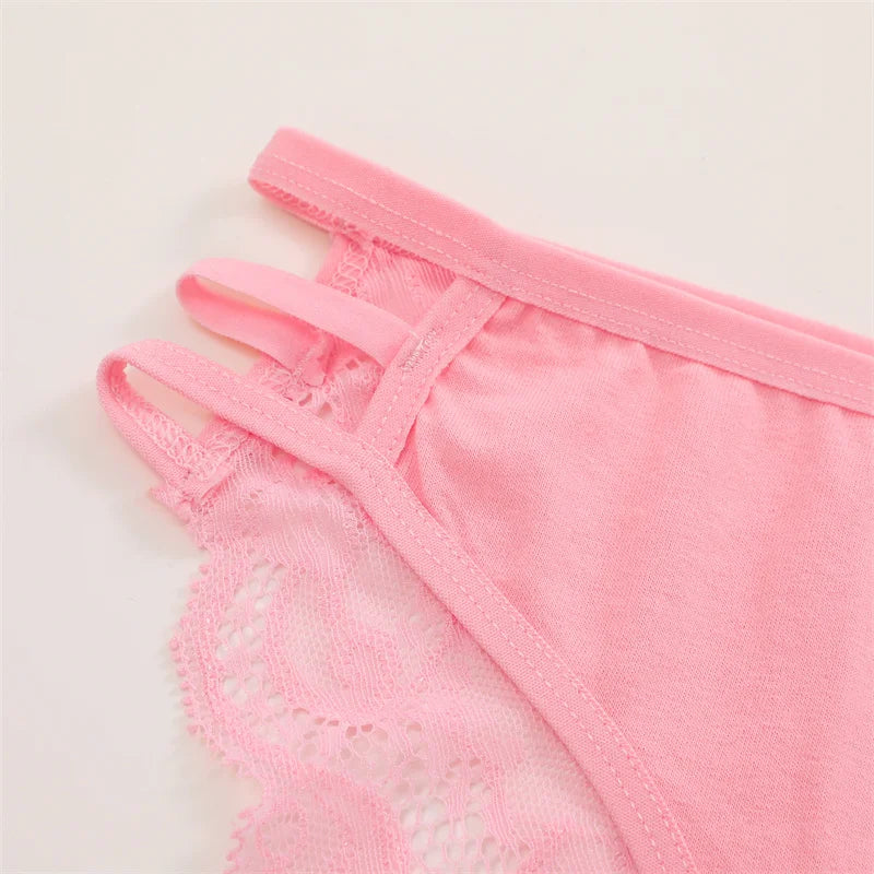 3PC Set Women's Floral Lace Low Rise Briefs