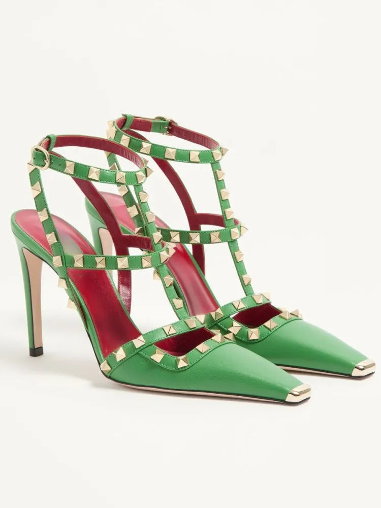 Summer High-Heeled Rivet Women's Sandals
