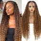 Boho Box Braided Curly Hair Full Lace Wig Burgundy