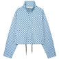 Polka Dot Bomber Jacket Women's Zip Up Crop Coat