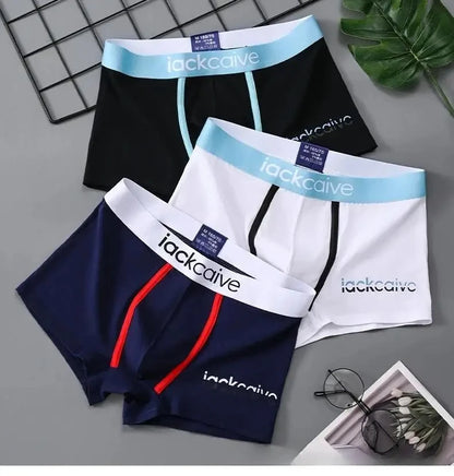 Cotton Boxer Shorts for Men 3Pcs Breathable Underwear