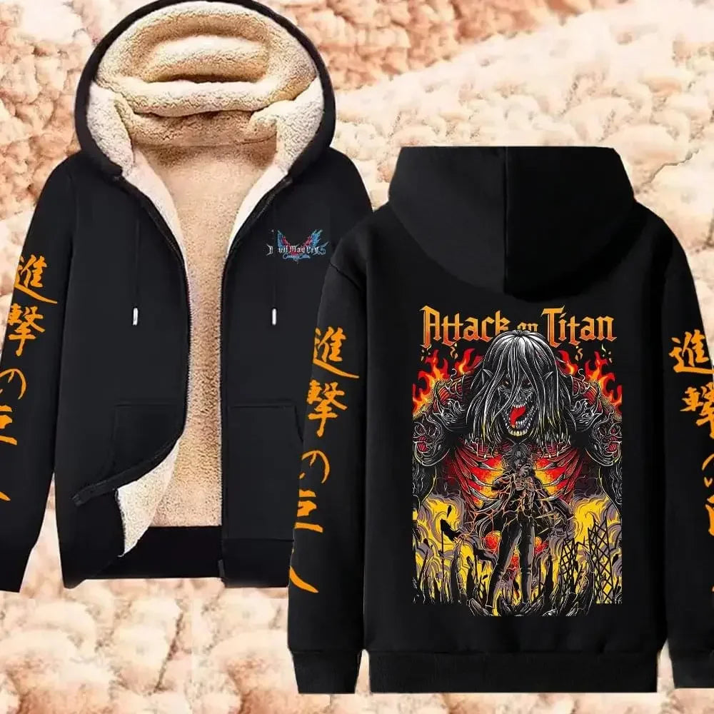Attack on Titan Winter Zipper Jacket for Men and Women