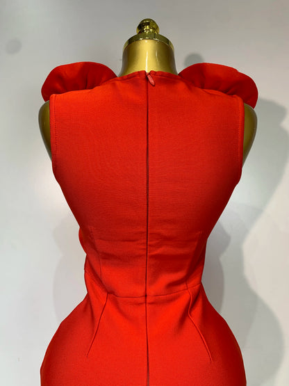 3D Flower Sleeveless Bodycon Bandage Dress Women