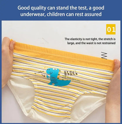 Cotton Dinosaur Cartoon Boys Briefs 3 Pcs Set