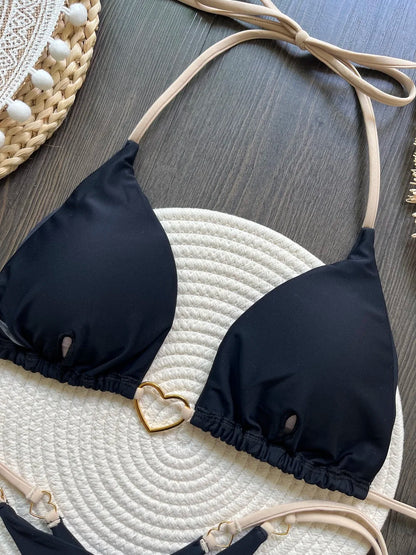RUOTONSEPT Solid Color Bikini Set Women's Swimwear