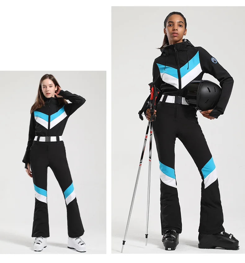 Gsou Women's Winter Snow Jumpsuit Waterproof Ski Suit