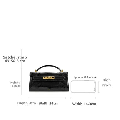 Crocodile Embossed Shoulder Bag in Pu Leather