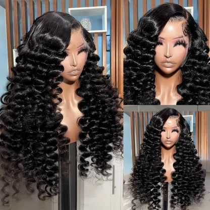 42 Inch Brazilian Deep Wave Human Hair Wig Transparent Lace