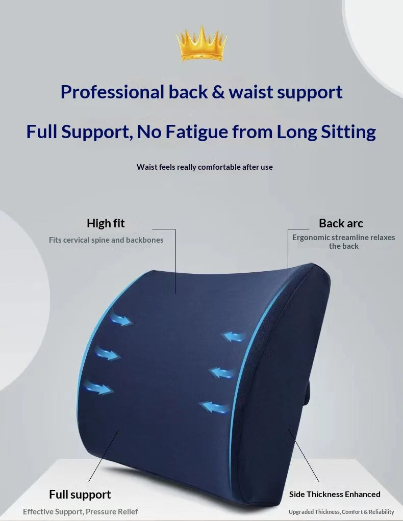 Memory Foam Lumbar Cushion for Office and Car Support