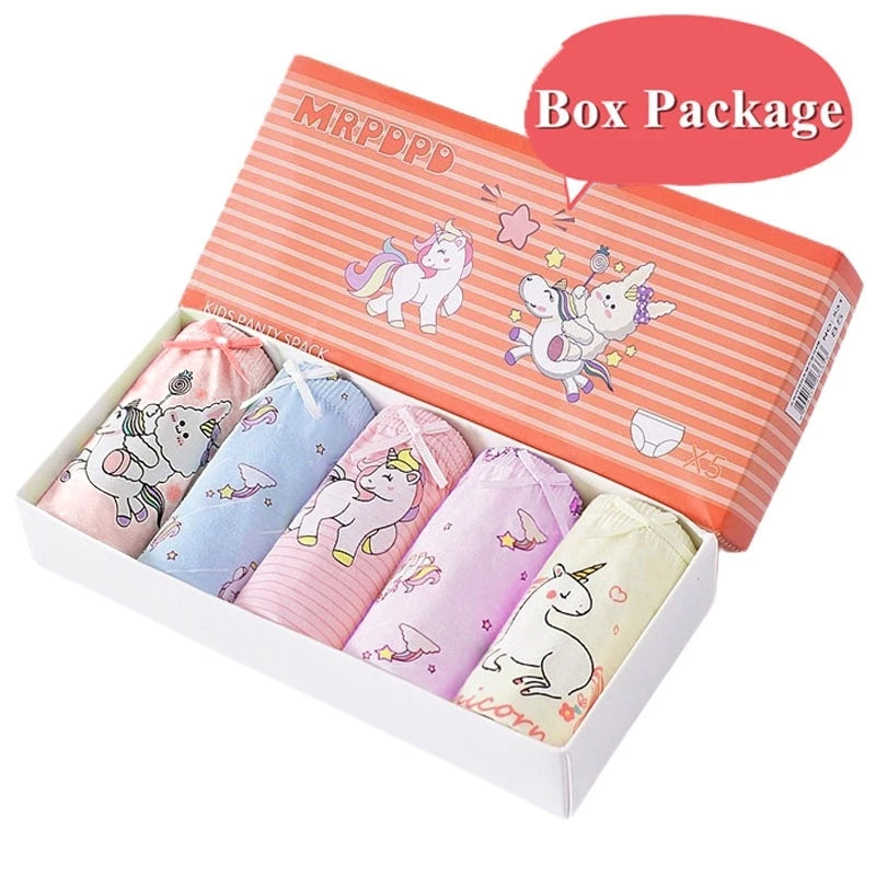 Cotton Girls Panties Rainbow Unicorn Cartoon Briefs