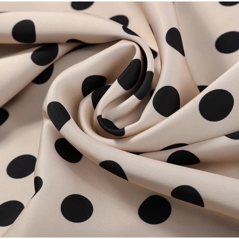 Elegant Satin Polka Dot Maxi Dress for Women
