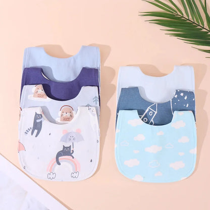 Soft Cotton Baby Bibs Burp Cloths Set U Shape