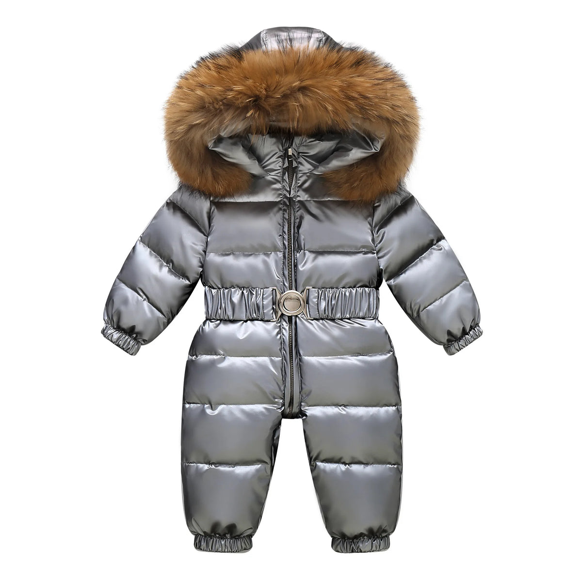 Children's Waterproof Hooded Down Snowsuit for Winter