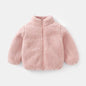 Plush Coat for Children in Solid Color