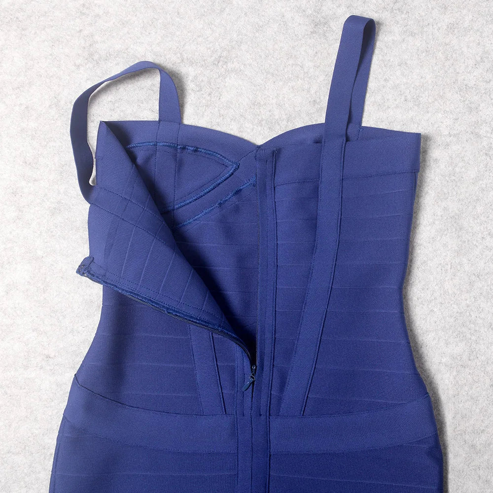 BEAUKEY Blue Mini Bandage Dress for Women XL