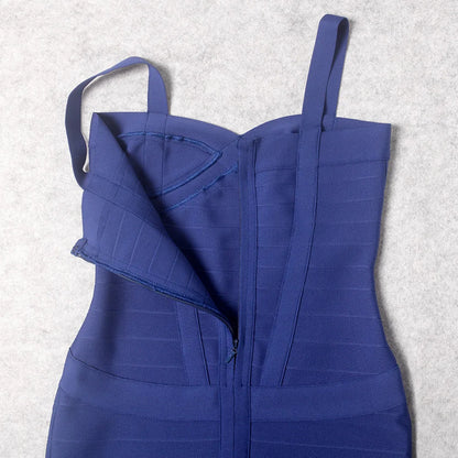 BEAUKEY Blue Mini Bandage Dress for Women XL