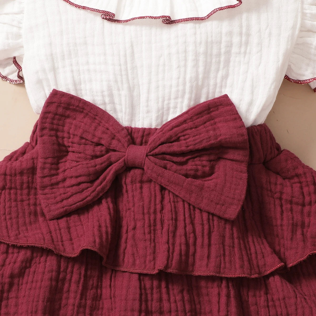 Baby Girl Cotton Red Wine Cupcake Dress