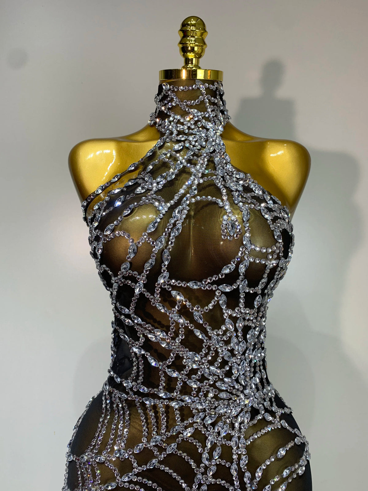 Sparkly Diamond Mesh Jumpsuit for Women