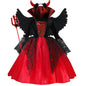 Halloween Vampire Dress for Kids in Scarlet Gothic Style