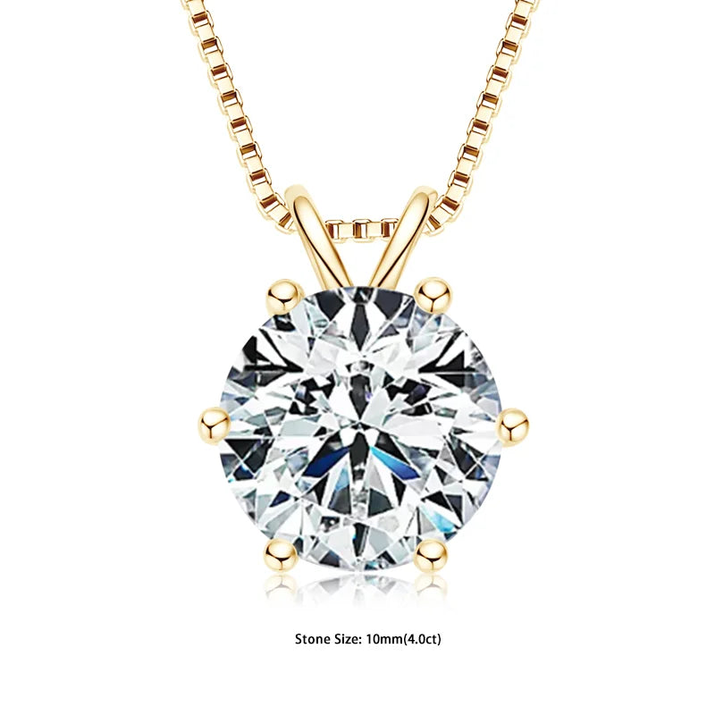 Moissanite Pendant Necklace 925 Sterling Silver Women