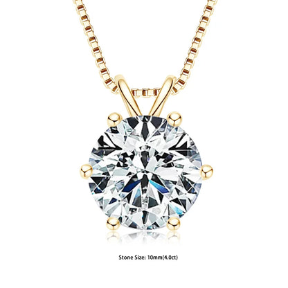 Moissanite Pendant Necklace 925 Sterling Silver Women