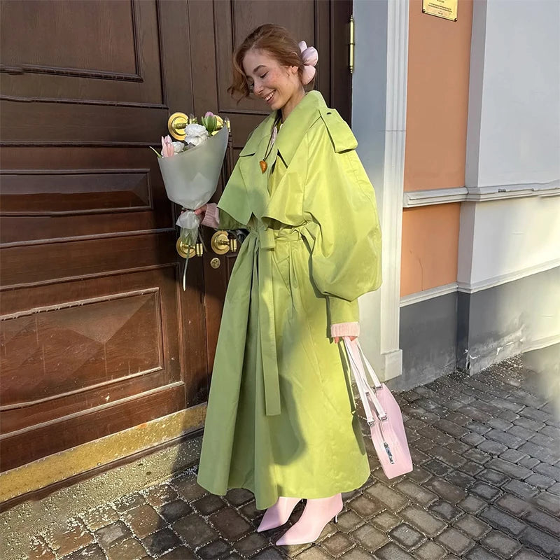 Women's Windproof Trench Coat Loose Fit Overcoat