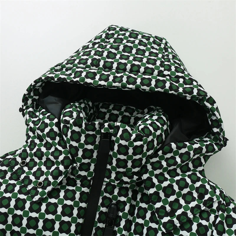 Women's Hooded Padded Winter Parka with Belt