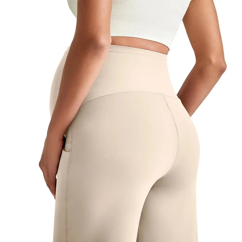 Plus Size Maternity Wide-Leg Pants Natural Color
