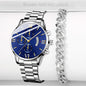 Men's Stainless Steel Quartz Calendar Watch