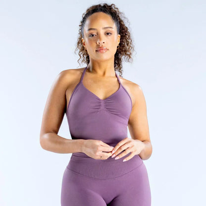 Seamless Lace-Up Bra and Shorts Yoga Set for Women
