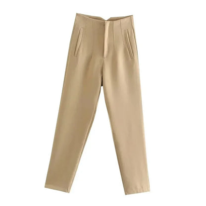 High Waist Pencil Pants for Women in Black and Pink
