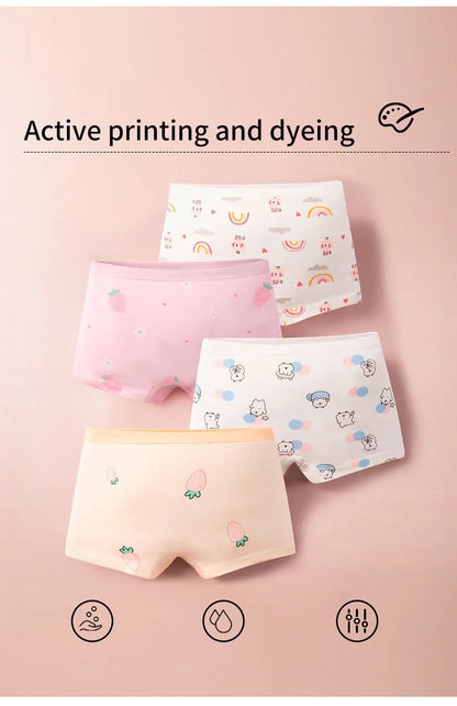 Summer Girl Cartoon Cotton Boyshorts Underwear Set